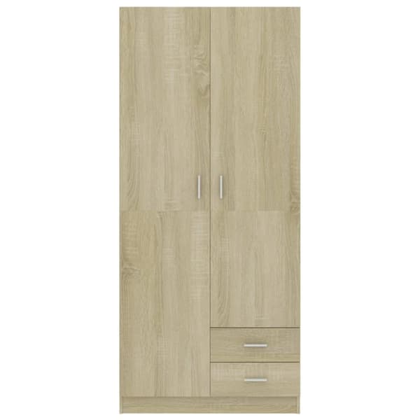 vidaXL Garderob sonoma-ek 80x52x180 cm spånskiva