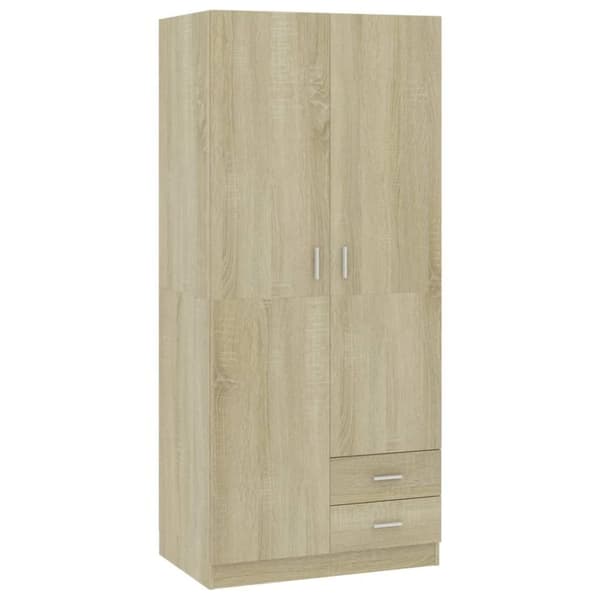vidaXL Garderob sonoma-ek 80x52x180 cm spånskiva