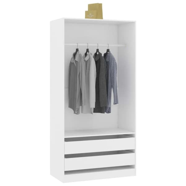 vidaXL klædeskab 100 x 50 x 200 cm spånplade hvid