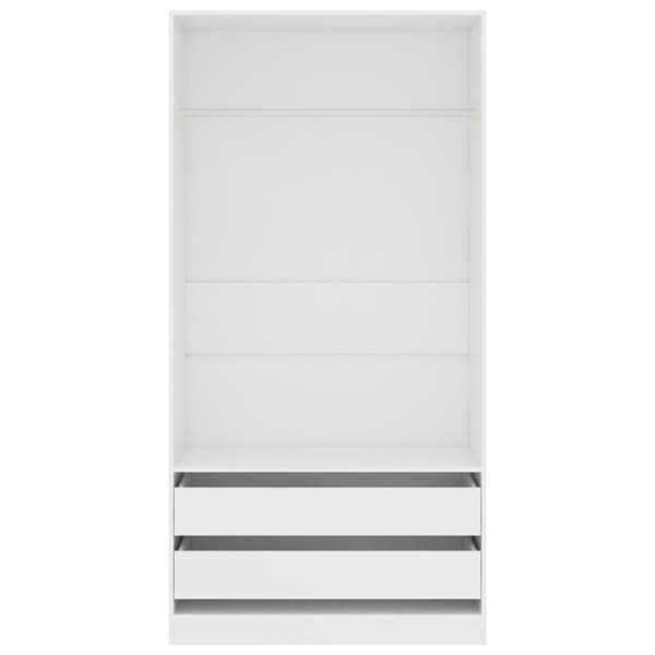 vidaXL klædeskab 100 x 50 x 200 cm spånplade hvid