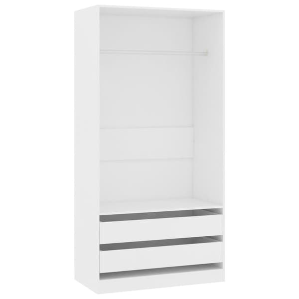 vidaXL klædeskab 100 x 50 x 200 cm spånplade hvid