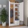 Miniatyrbild 3 av 10: vidaXL Garderob vit 80x52x180 cm spånskiva