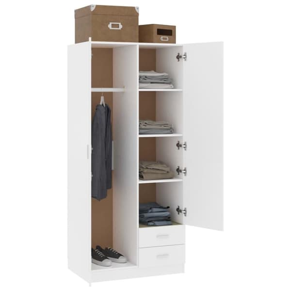 vidaXL Garderob vit 80x52x180 cm spånskiva