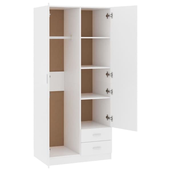 vidaXL Garderob vit 80x52x180 cm spånskiva
