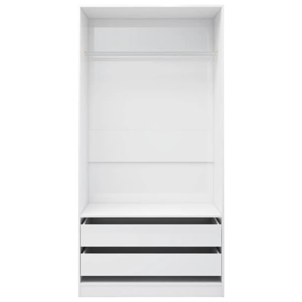 vidaXL Garderob högglans vit 100x50x200 cm spånskiva
