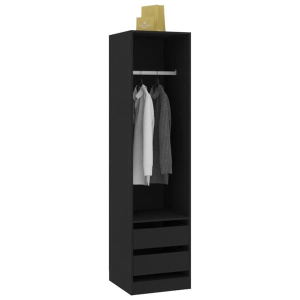 vidaXL Vaatekaappi vetolaatikoilla musta 50x50x200 cm lastulevy