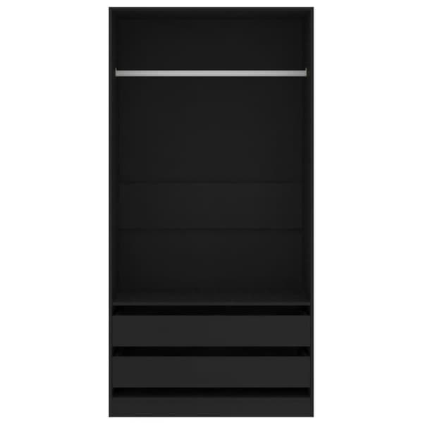 vidaXL Garderob svart 100x50x200 cm spånskiva