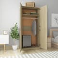 Miniatyrbilde 3 av 11: vidaXL Garderobe sonoma eik 90x52x200 cm sponplate