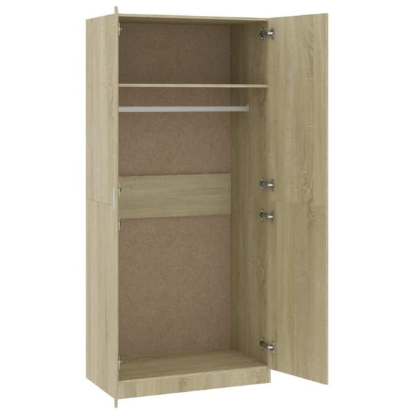 vidaXL Garderobe sonoma eik 90x52x200 cm sponplate