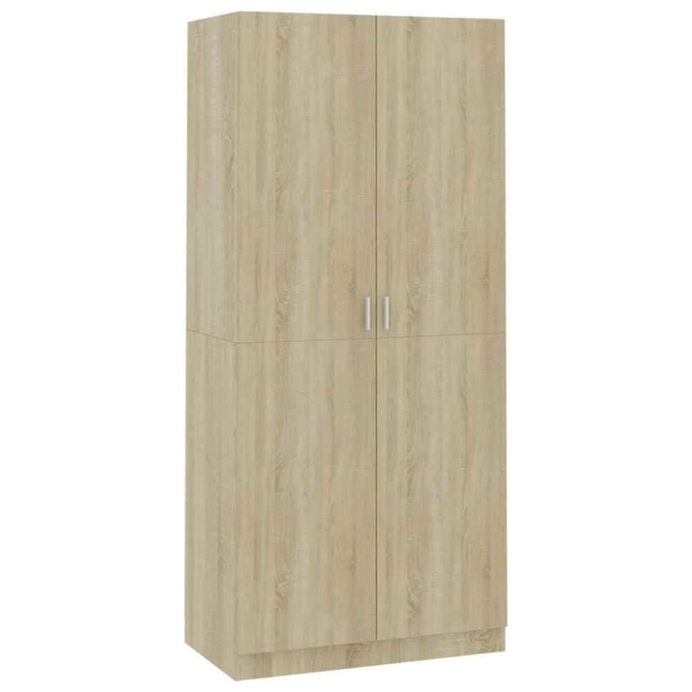 vidaXL Garderob sonoma-ek 90x52x200 cm spånskiva