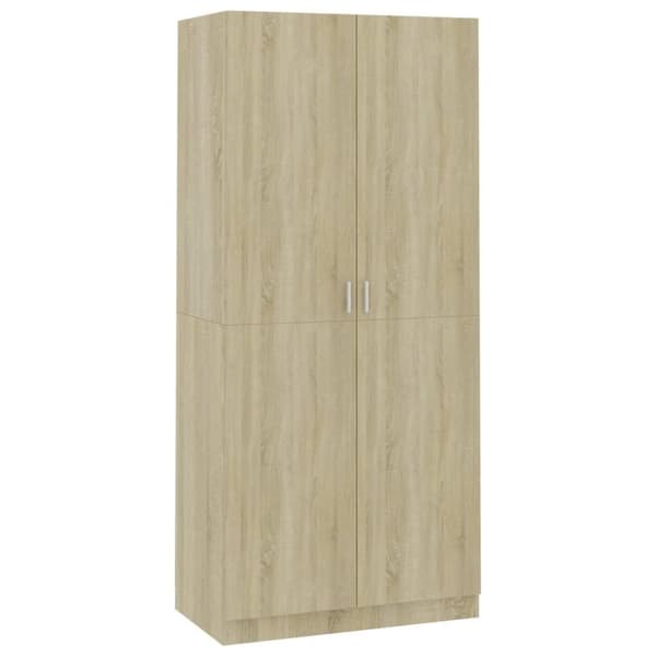 vidaXL Garderobe sonoma eik 90x52x200 cm sponplate