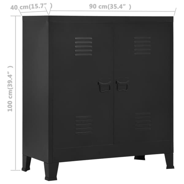 vidaXL Industriell oppbevaringskiste svart 90x40x100 cm stål