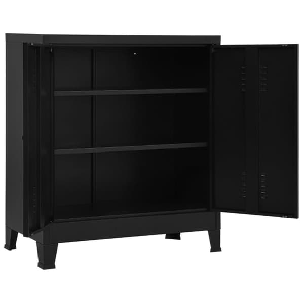 vidaXL Industriell oppbevaringskiste svart 90x40x100 cm stål