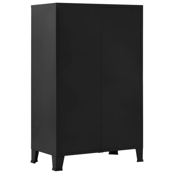 vidaXL Toimistokaappi verkko-ovella teollinen musta 75x40x120 cm teräs