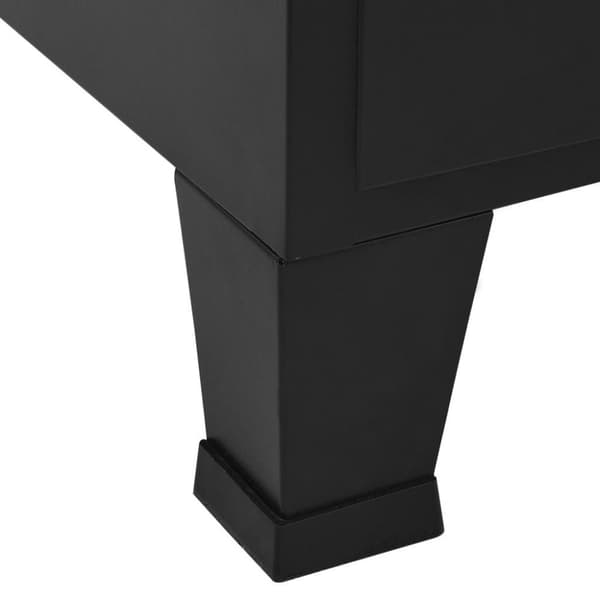 vidaXL Toimistokaappi verkko-ovella teollinen musta 75x40x120 cm teräs
