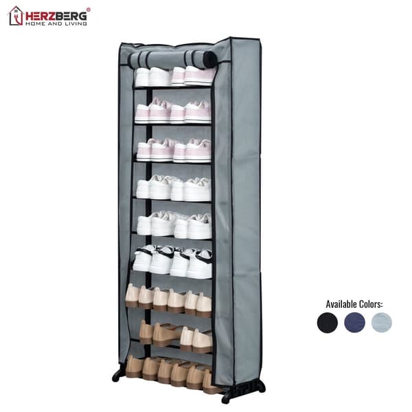 Herzberg HG-8076: 9-Tier Small Kenkähylly Järjestäjä Musta