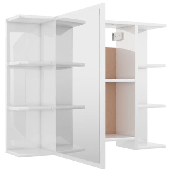 vidaXL badeværelsesskab med spejl 80x20,5x64 cm konstrueret træ hvid