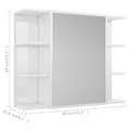 Miniatyrbillede 10 af 11: vidaXL badeværelsesskab med spejl 80x20,5x64 cm konstrueret træ hvid