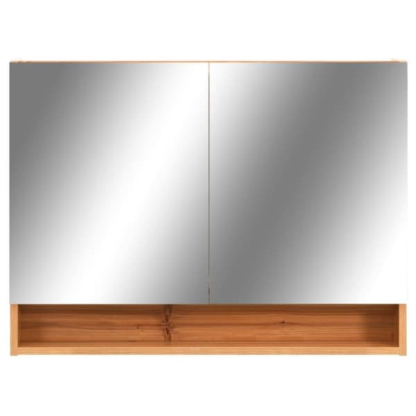 vidaXL LED-Spegelskåp för badrum ek 80x15x60 cm MDF