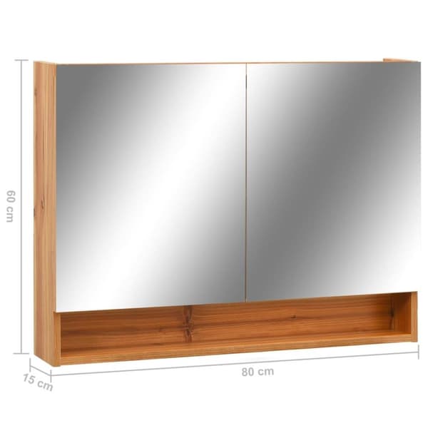 vidaXL LED-Spegelskåp för badrum ek 80x15x60 cm MDF