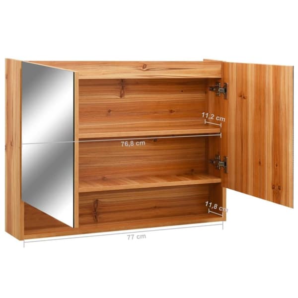 vidaXL LED-Spegelskåp för badrum ek 80x15x60 cm MDF