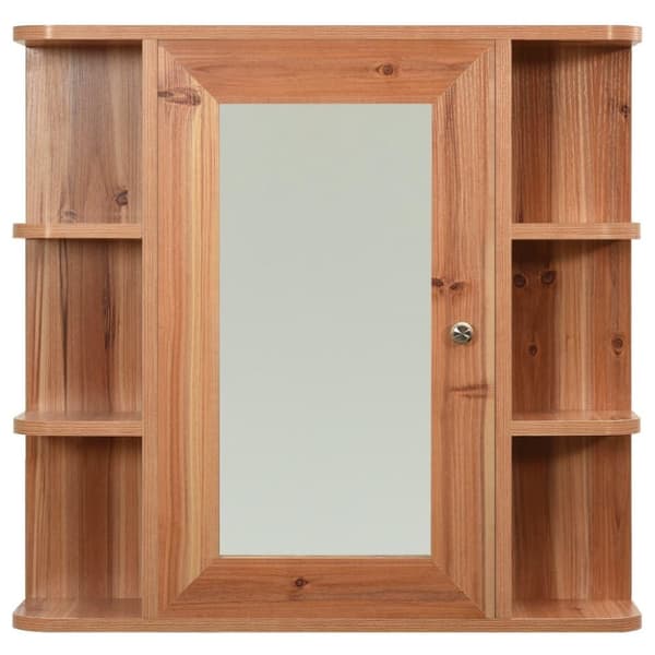 vidaXL badeværelsesskab med spejl 66x17x63 cm MDF egetræsfarvet