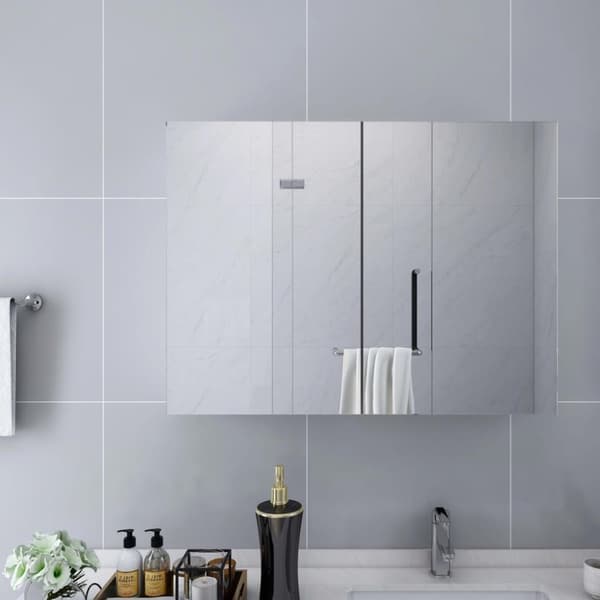 vidaXL Kylpyhuoneen peilikaappi valkoinen 80x15x60 cm MDF