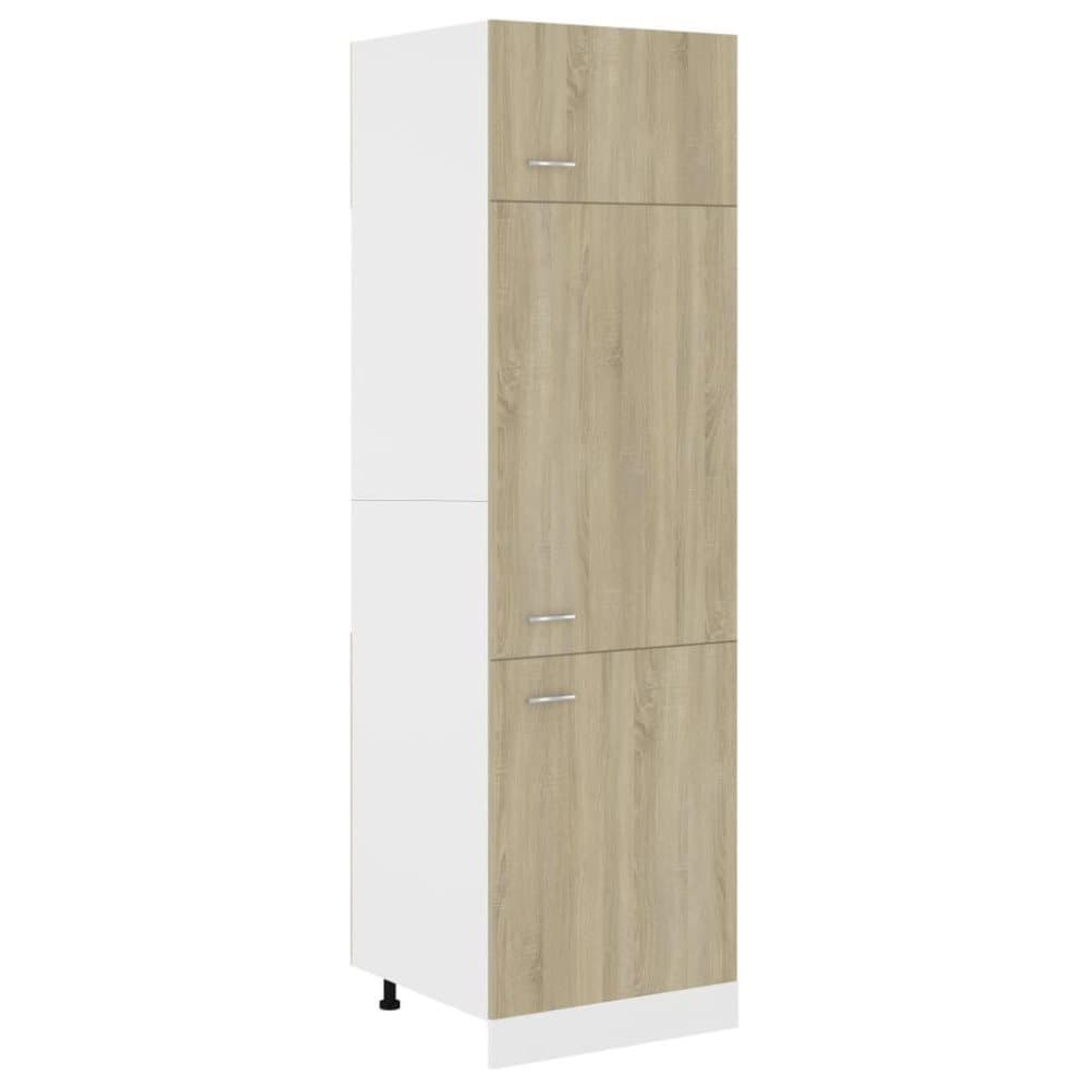 vidaXL Skåp för kylskåp sonoma-ek 60x57x207 cm spånskiva