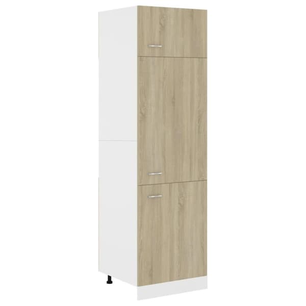 vidaXL Kaappi jääkaapille Sonoma-tammi 60x57x207 cm lastulevy