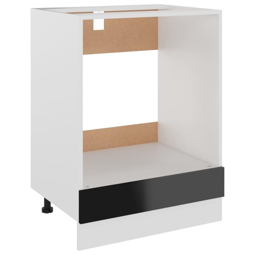 vidaXL Köksskåp för ugn svart högglans 60x46x81,5 cm spånskiva