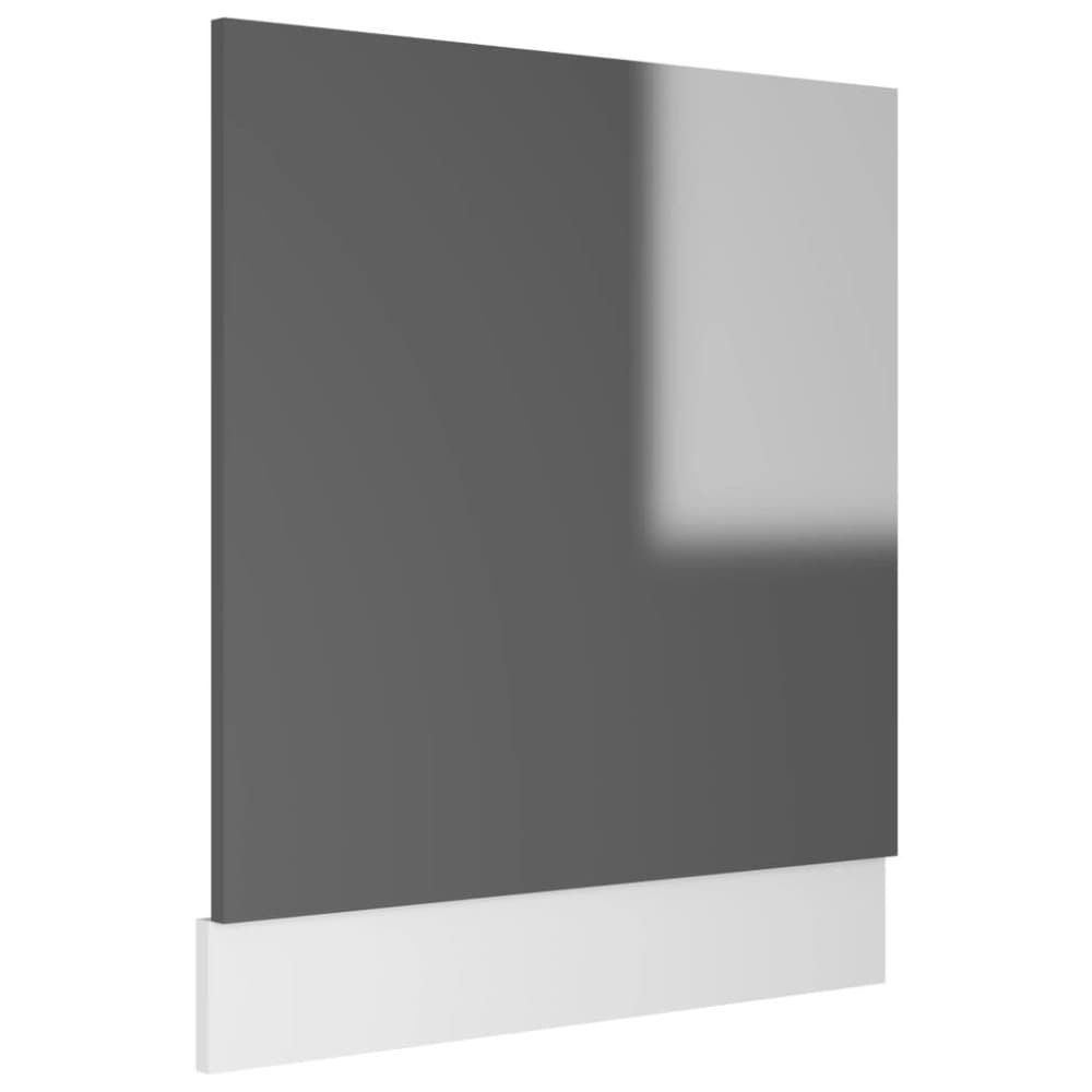 vidaXL Front för diskmaskin grå högglans 59,5x3x67 cm spånskiva