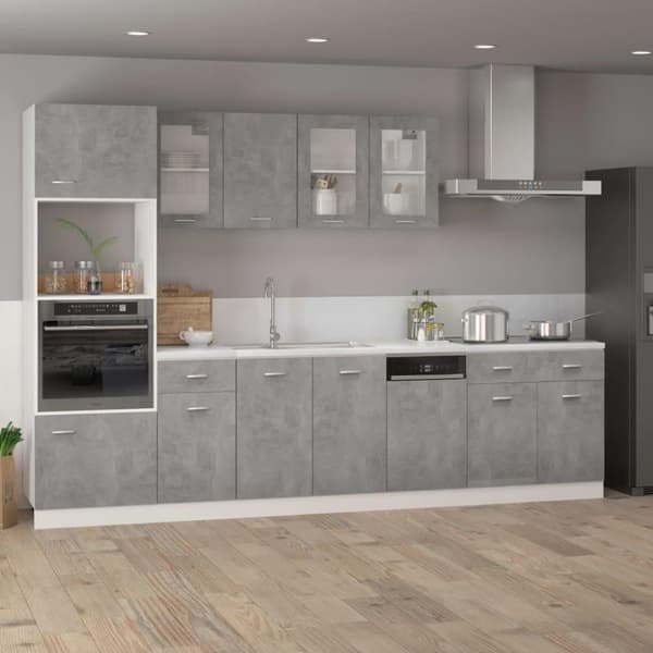 vidaXL Astianpesukoneen paneeli betoninharmaa 45x3x67 cm lastulevy