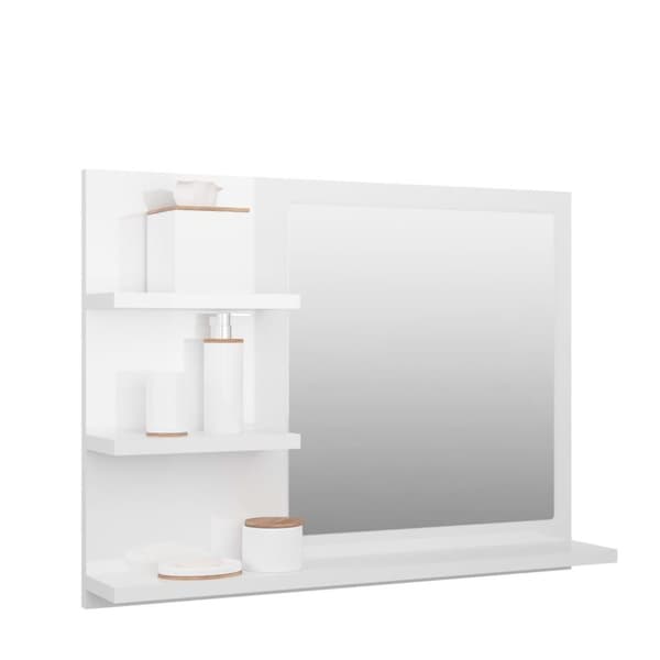 vidaXL Baderomsspeil høyglans hvit 60x10,5x45 cm sponplate