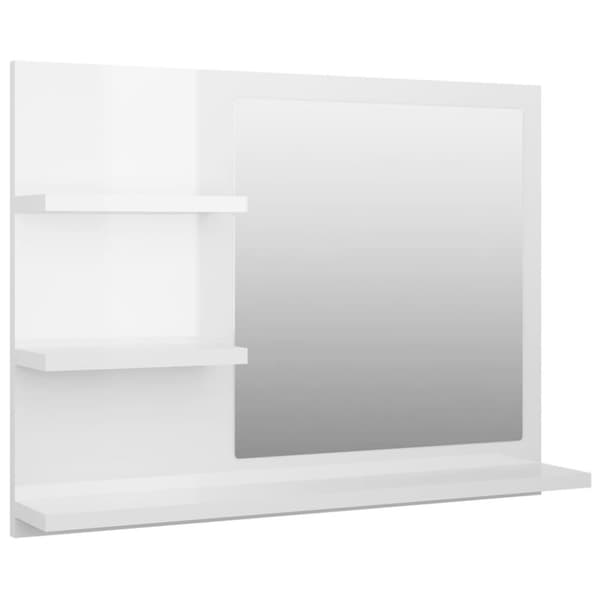 vidaXL Baderomsspeil høyglans hvit 60x10,5x45 cm sponplate