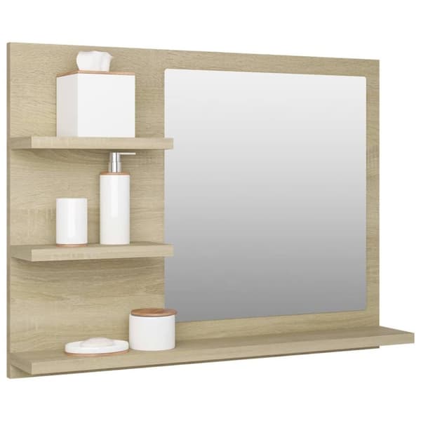vidaXL Spegelskåp sonoma-ek 60x10,5x45 cm spånskiva