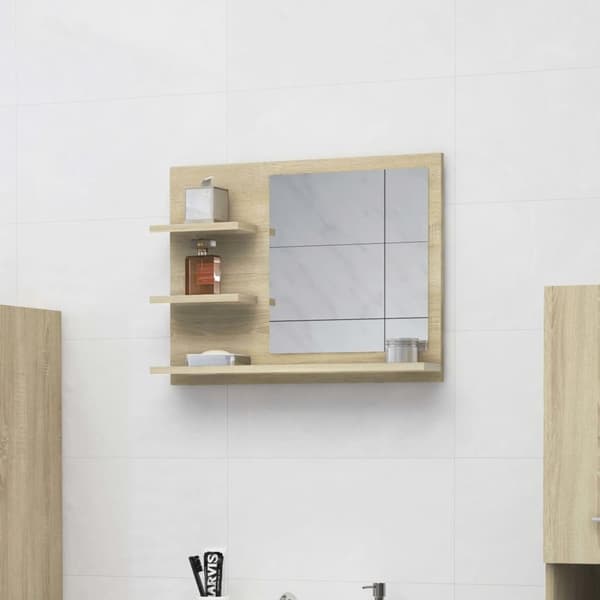 vidaXL Spegelskåp sonoma-ek 60x10,5x45 cm spånskiva