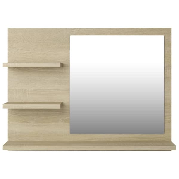vidaXL badeværelsesspejl 60x10,5x45 cm spånplade sonoma-eg