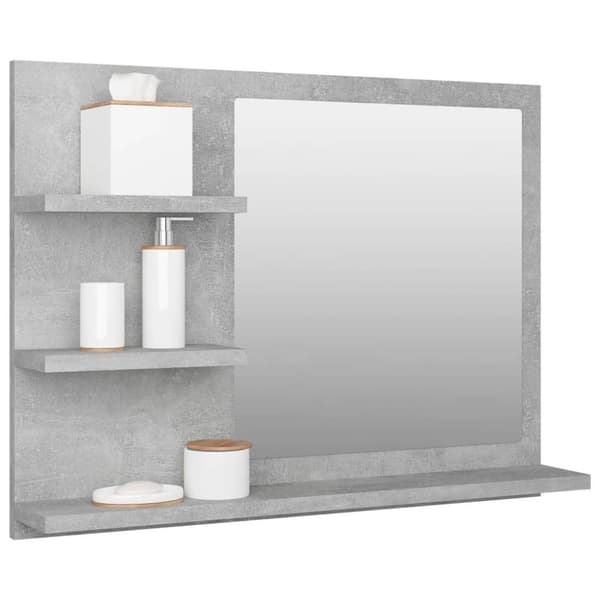 vidaXL badeværelsesspejl 60x10,5x45 cm spånplade betongrå
