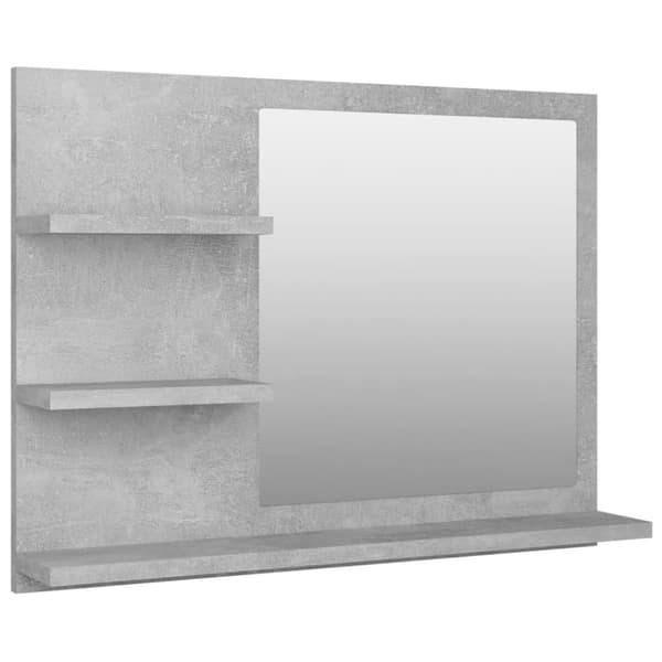 vidaXL badeværelsesspejl 60x10,5x45 cm spånplade betongrå