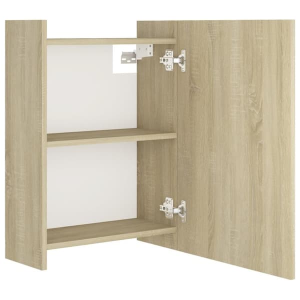 vidaXL badeværelsesskab spejl 62,5x20,5x64cm konstrueret træ sonoma-eg