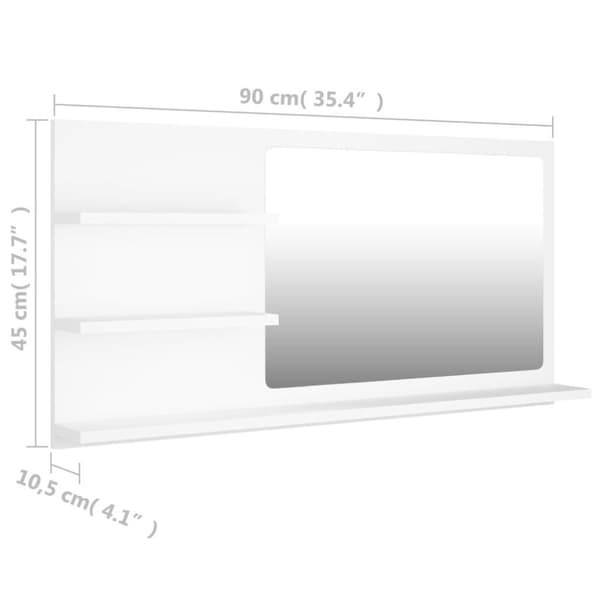 vidaXL badeværelsesspejl 90x10,5x45 cm spånplade hvid