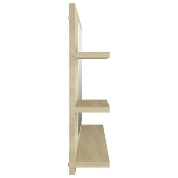vidaXL badeværelsesspejl 90x10,5x45 cm spånplade sonoma-eg