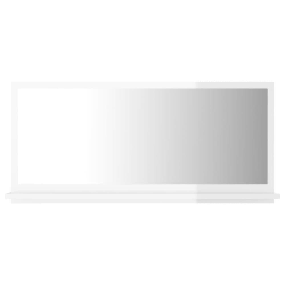 vidaXL Baderomsspeil høyglans hvit 80x10,5x37 cm sponplate