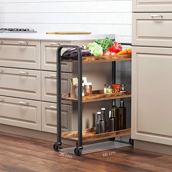 Serveringsvagn Industriell Stil 66x26x85 cm Med 3 Nivåer