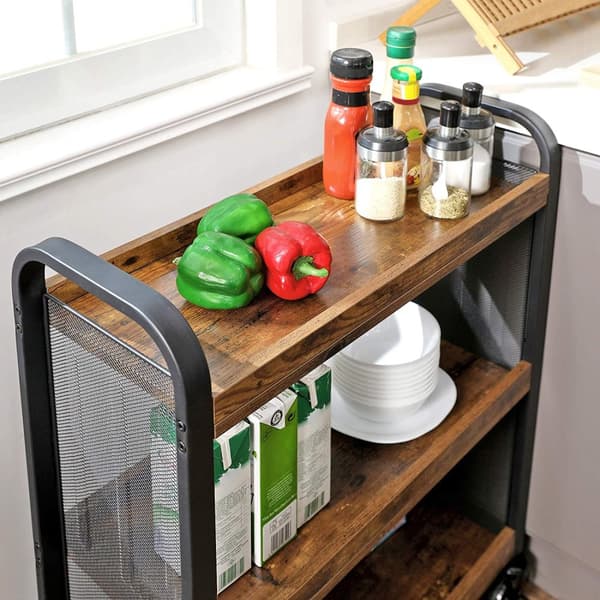 Serveringsvagn Industriell Stil 66x26x85 cm Med 3 Nivåer