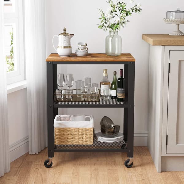 Rullbar köksö - brickbord med hjul - 60 x 40 cm - serveringsvagn