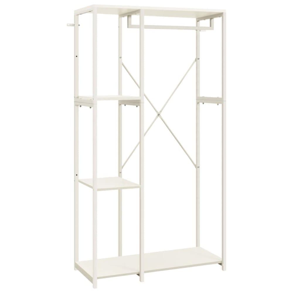 vidaXL Garderob vit 90x40x167 cm metall och spånskiva