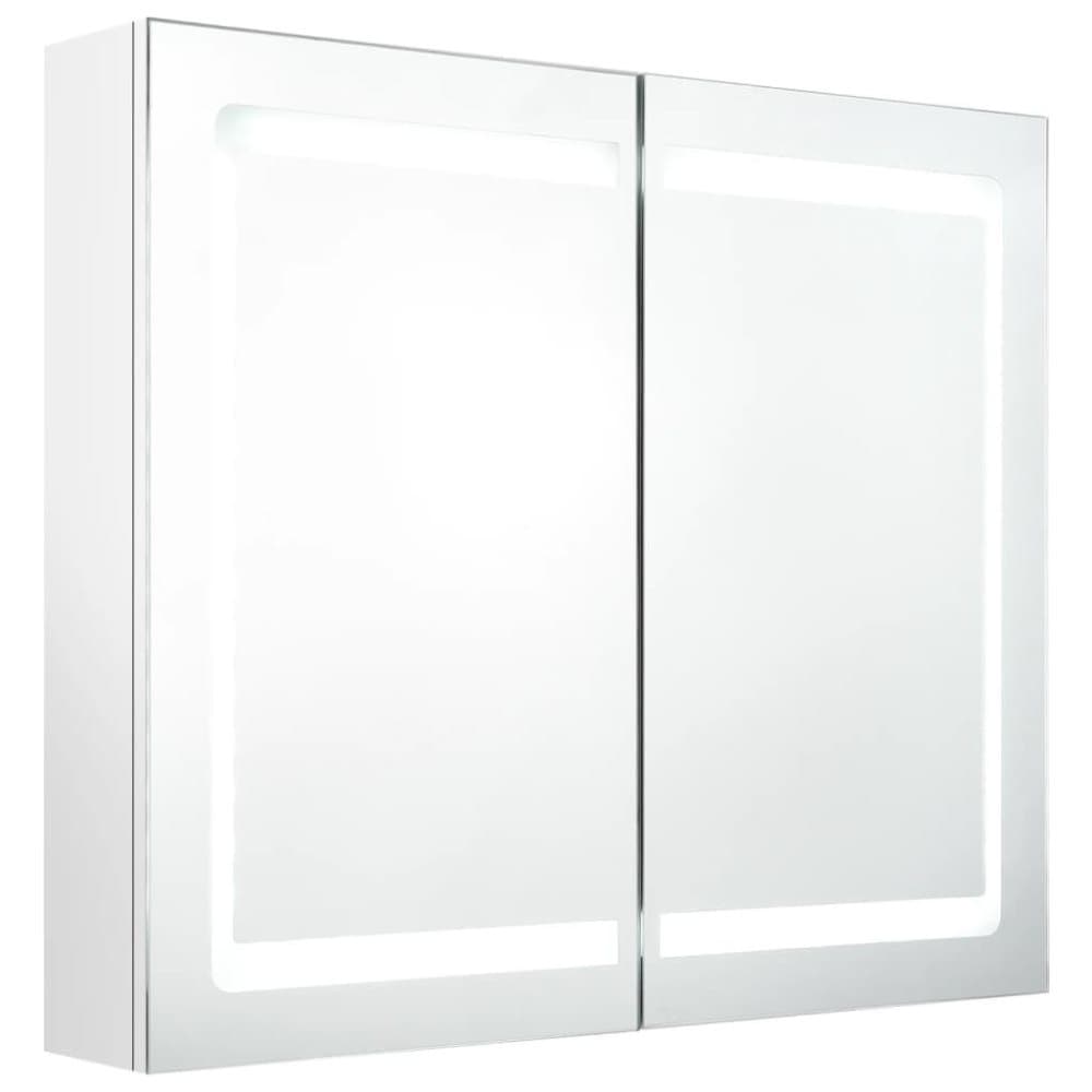 vidaXL LED-speilskap til bad blank hvit 80x12x68 cm