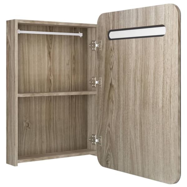 vidaXL LED kylpyhuoneen peilikaappi tammi 60x11x80 cm