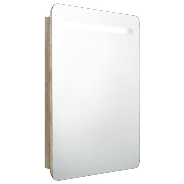 vidaXL LED kylpyhuoneen peilikaappi tammi 60x11x80 cm